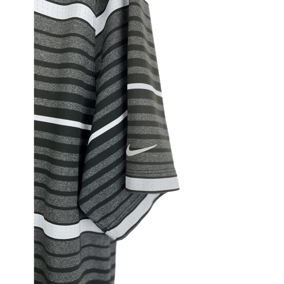 Nike Golf Men's Dry-Fit Tour Performance Striped Athletic Polo, Black Grey - XL - Picture 4 of 9